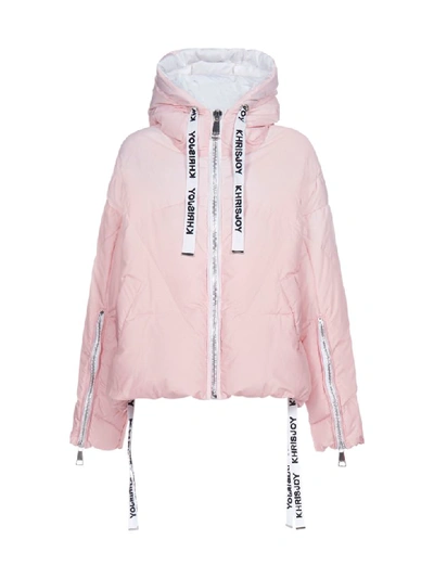 Shop Khrisjoy Down Jacket In Light Pink Degrade