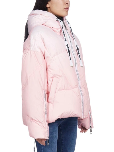 Shop Khrisjoy Down Jacket In Light Pink Degrade