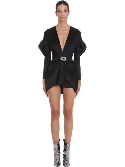 Shop Alexandre Vauthier Dress In Black Silk