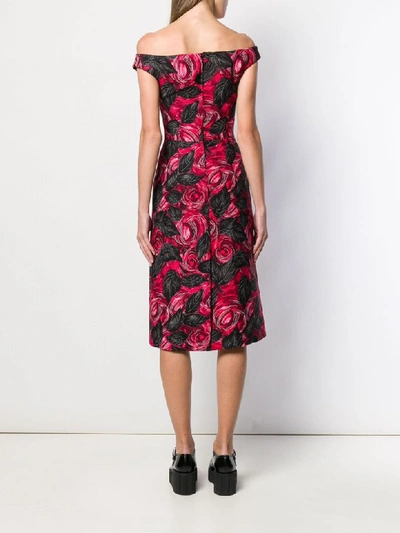 Shop Prada Dress Dark Rose In Rosso