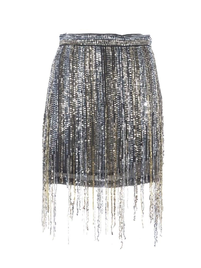 Shop Amen Skirt In Oro/argento