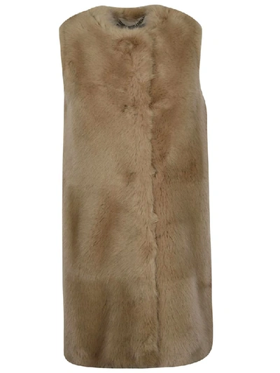 Shop Stella Mccartney Fur Coat In Fawn