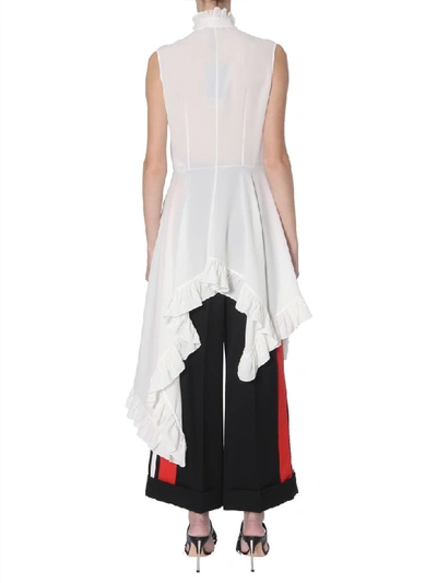 Shop Alexander Mcqueen Asymmetric Shirt In Bianco