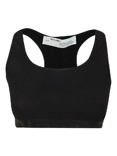 Shop Off-white Ribbed Bra Top White No Color In Black