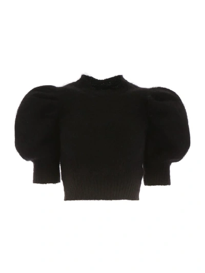Shop Wandering Short-sleeved Knit Top In Black (black)