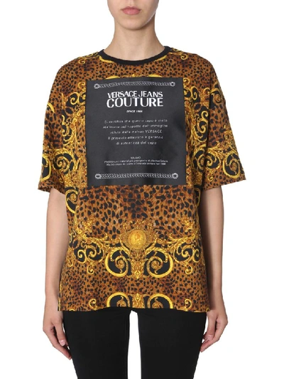 Shop Versace Jeans Couture T-shirt Oversize Fit In Multicolor