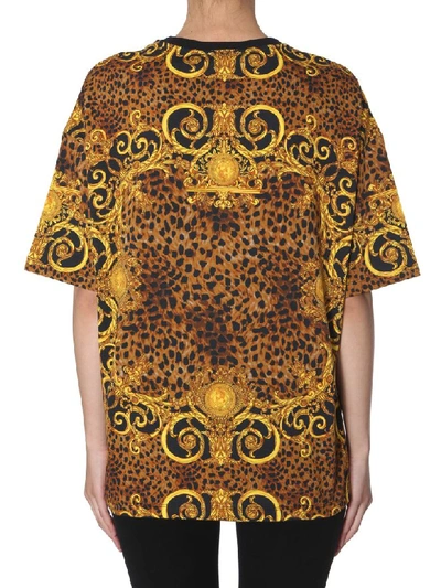 Shop Versace Jeans Couture T-shirt Oversize Fit In Multicolor