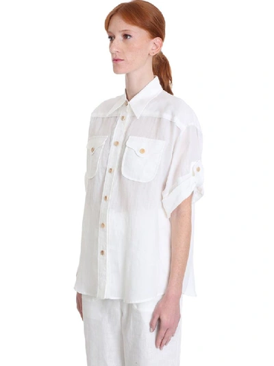 Shop Zimmermann Shirt In White Cotton