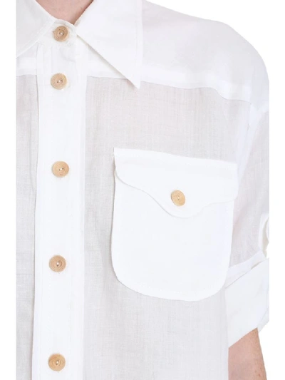 Shop Zimmermann Shirt In White Cotton