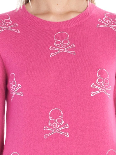 Shop Philipp Plein Skull Sweater In Fuchsia