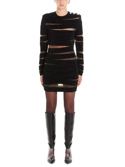 Shop Balmain Dress In Black