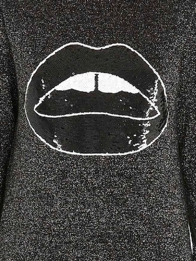 Shop Markus Lupfer Tracy Sequin Lara Lip Lurex Sweatshirt In Black
