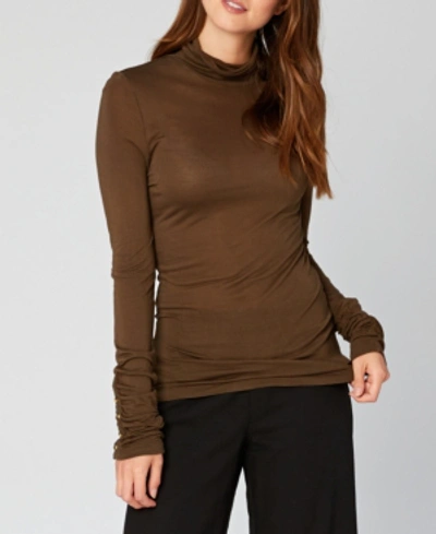 Shop Xcvi Wearables Button Duff T Neck Top In Sylvan