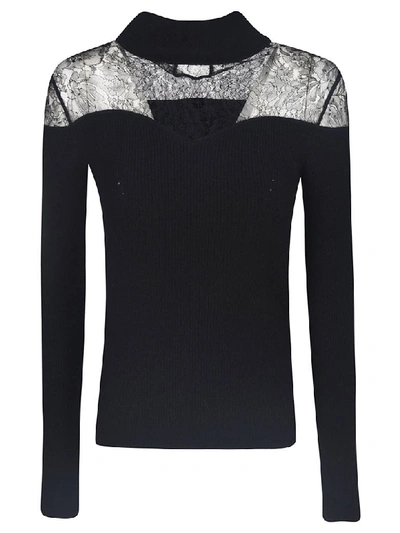 Shop Fendi Lace Pullover In Black