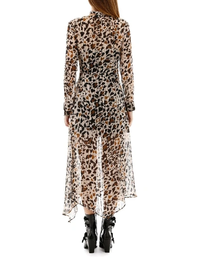 Shop Pinko Jacquard Animalier Dress In Mult Marrone (beige)