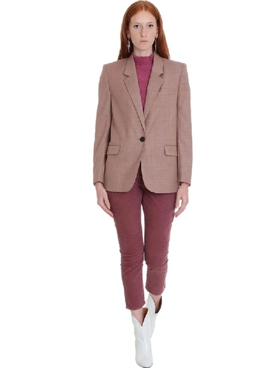 Shop Isabel Marant Étoile Verix Blazer In Rose-pink Wool