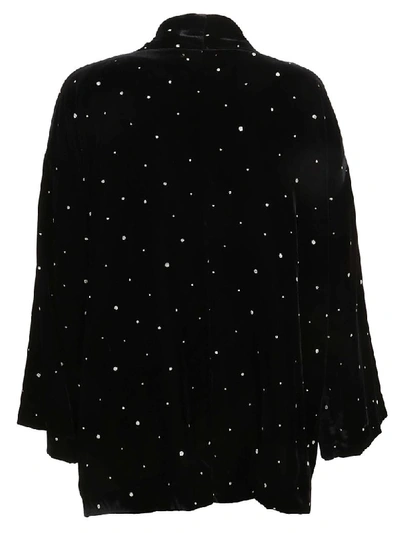 Shop Forte Forte Glitter Velvet Jacket In Nero