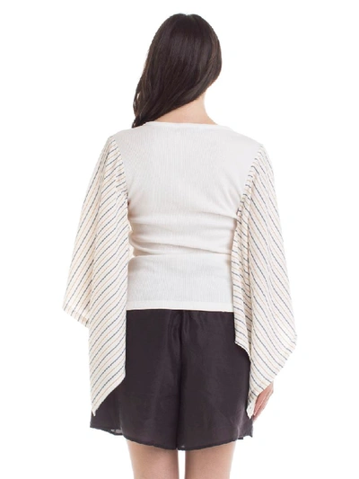 Shop Jw Anderson Striped Sleeve Top In White