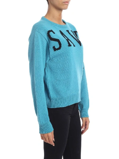 Shop Alberta Ferretti Save Me Sweater In Light Blue In Azure