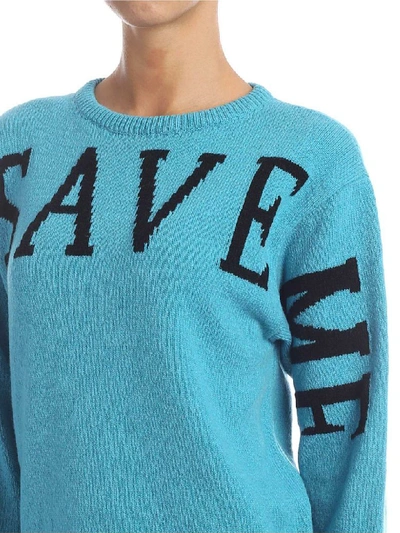 Shop Alberta Ferretti Save Me Sweater In Light Blue In Azure