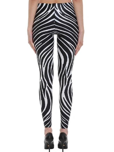 Shop Versace Zebra Black White Print Leggings