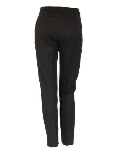 Shop Max Mara Pegno Viscose Jersey Trousers In Black