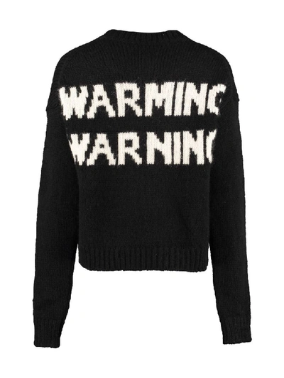 Shop Alanui Global Warming Alpaca Blend Sweater In Black