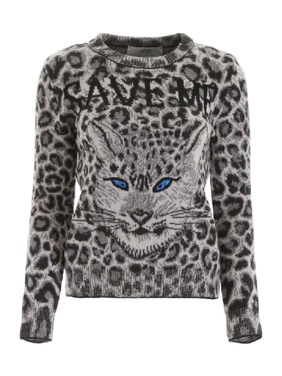 Shop Alberta Ferretti Jaguar Save Me Pull In Black Ivory (grey)