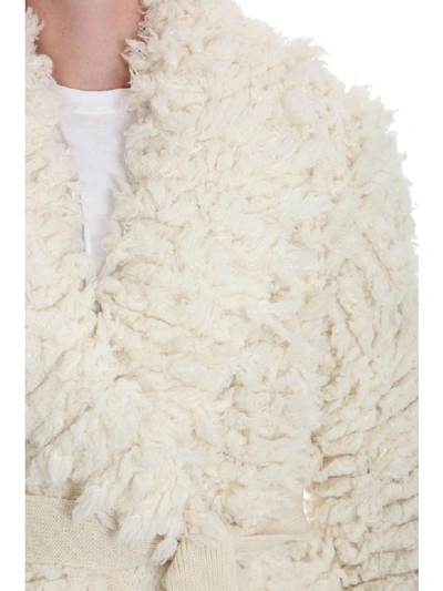 Shop Alanui Coat In White Wool