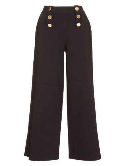 Shop Stella Mccartney Flared Wide Leg Trousers In Nero