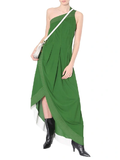 Shop Givenchy Dress With Contrasting Stitching In Verde