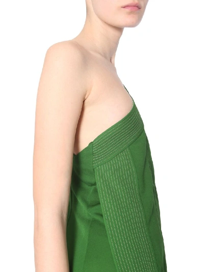 Shop Givenchy Dress With Contrasting Stitching In Verde