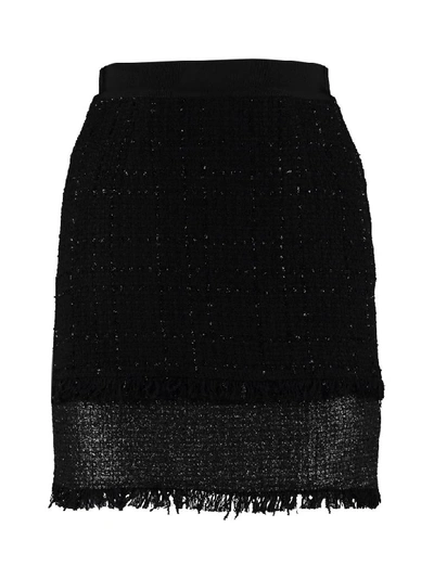 Shop Pinko Rafforzare Tweed Mini-skirt In Black