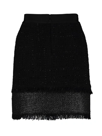 Shop Pinko Rafforzare Tweed Mini-skirt In Black