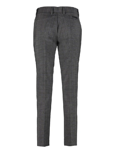Shop Prada Virgin Wool Trousers In Grey