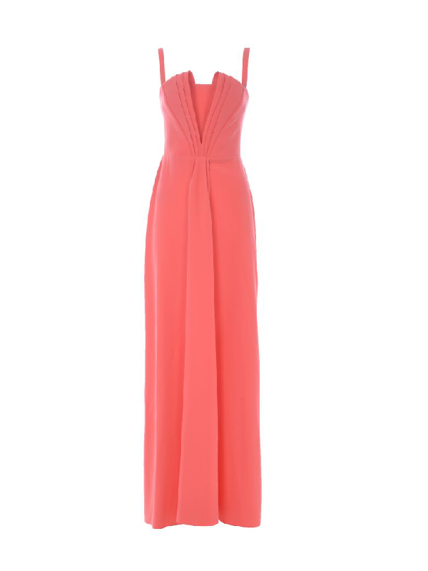 Emporio Armani Pleat Detail Evening Dress In Pink | ModeSens