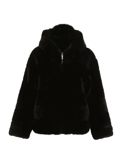 Shop Ava Adore Faux Fur Coat In Nero (black)