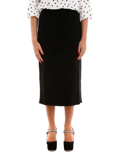 Shop Alessandra Rich Wool Skirt In Black (black)