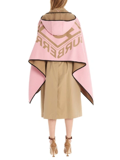 Shop Burberry Tb Diamond Cape In Beige