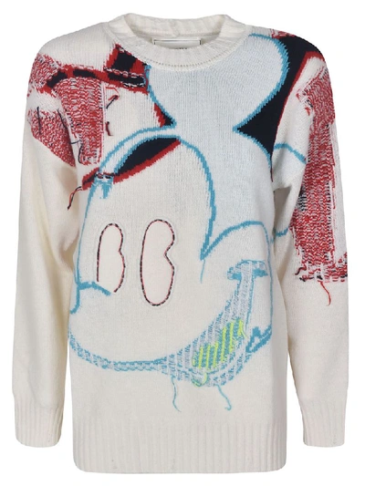 Shop Iceberg Mickey Mouse Sweater In White/multicolor