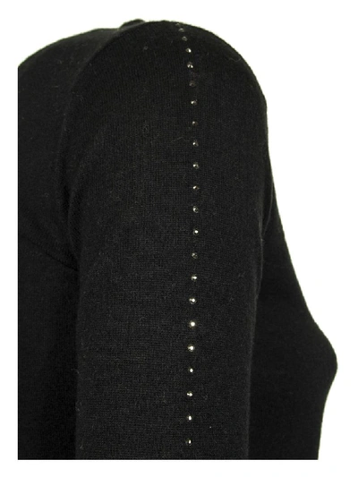 Shop Max Mara Solange Diamante-embellished Silk And Cashmere-blend Jumper In Black