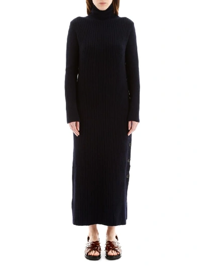 Shop Marni Virgin Wool Dress In Ultramarine (blue)