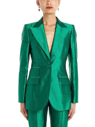 Shop Dolce & Gabbana Mikado Shantung Jacket In Green