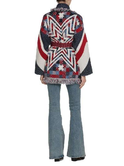 Shop Alanui Union Jack Cardigan In Multicolor M