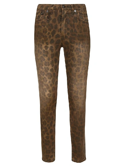 Shop R13 Leopard Print Skinny Jeans In Brown/black