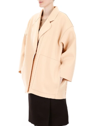 Shop N°21 Oversized Neoprene Jacket In Powder (beige)