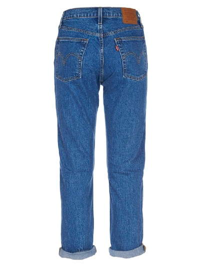 Shop Levi's Dark Blue High Waist Jeans