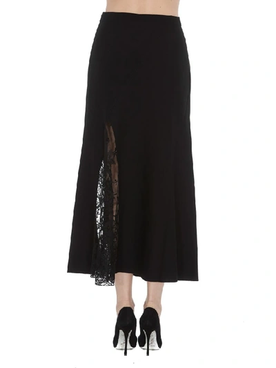 Shop Givenchy Lace Midi Skirt In Black