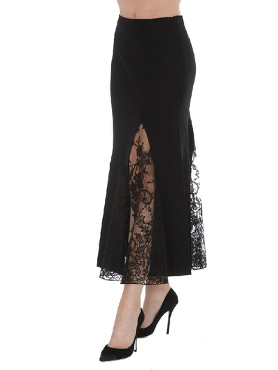 Shop Givenchy Lace Midi Skirt In Black