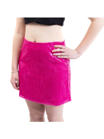 Shop Alberta Ferretti Sequined Mini Skirt In Fuchsia